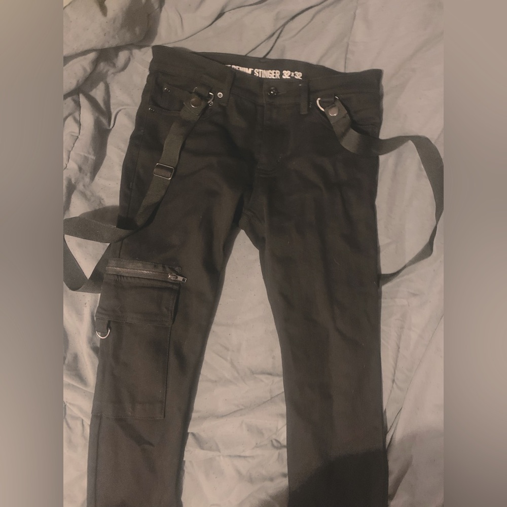 HOT TOPIC | GRUNGE EMO DENIM PANTS (STRAPPED UP)